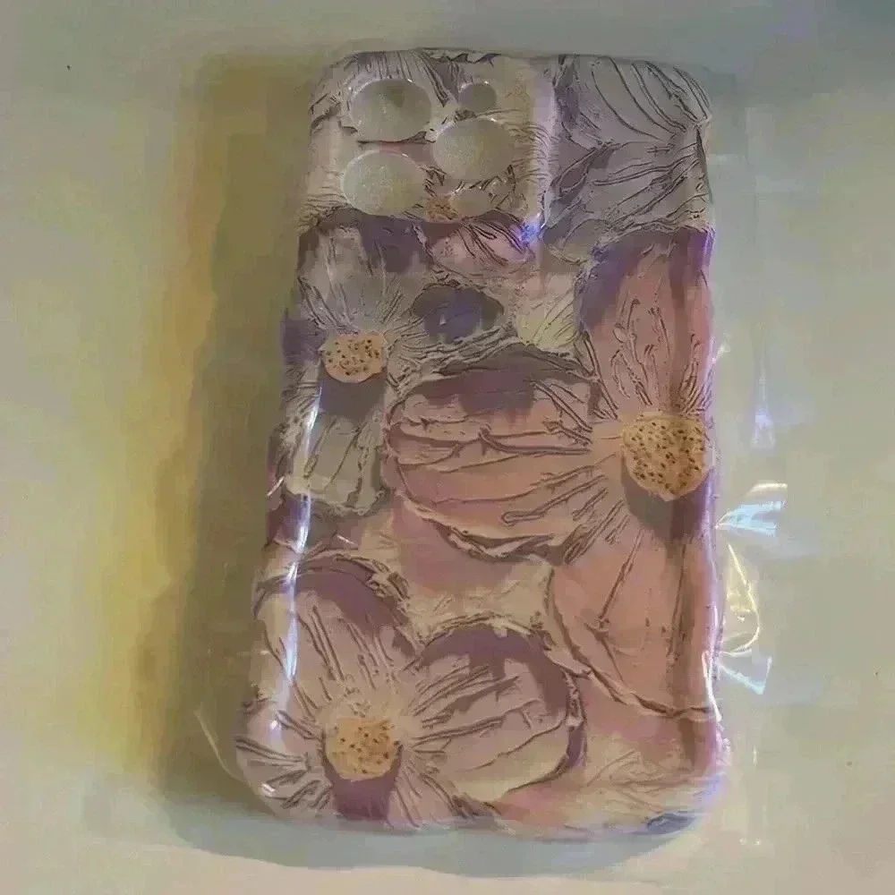 NEW Flower Painting TPU iPhone 14 Pro Max Case